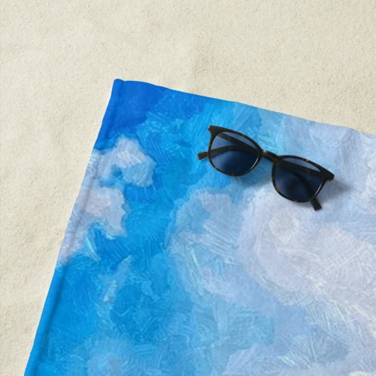 Aangepaste elegante flamingo op het strand Waterve Strandlaken (In situ)