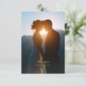 Aangepaste elegante foto bruiloft bedankkaart (Staand voorkant)