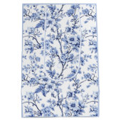 Aangepaste Elegante Franse  Blauwe Bloemen Medium Cadeauzakje (Achterkant)