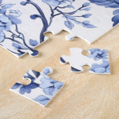 Aangepaste Elegante Franse Vintage Blauwe Bloem Ca Legpuzzel (Zijkant)