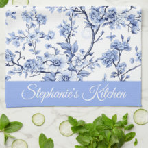 Aangepaste Elegante Franse Vintage Blauwe Bloem Ca
