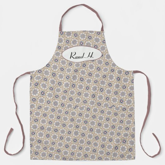 Aangepaste elegante geometrische print schort (Voorkant)