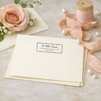 Aangepaste Elegante Gezinsretouradresstempel Rubberstempel