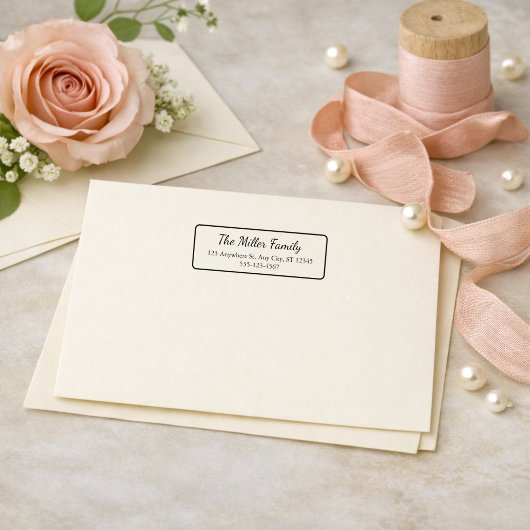 Aangepaste Elegante Gezinsretouradresstempel Rubberstempel