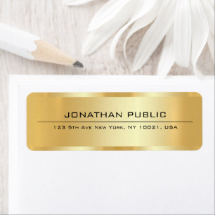 Aangepaste Elegante Glamour Luxe Gouden Retouradre Etiket