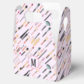 Aangepaste elegante glinsterende schoonheid make-u bedankdoosjes (Geopend)