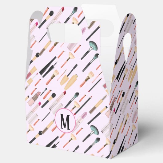 Aangepaste elegante glinsterende schoonheid make-u bedankdoosjes (Geopend)