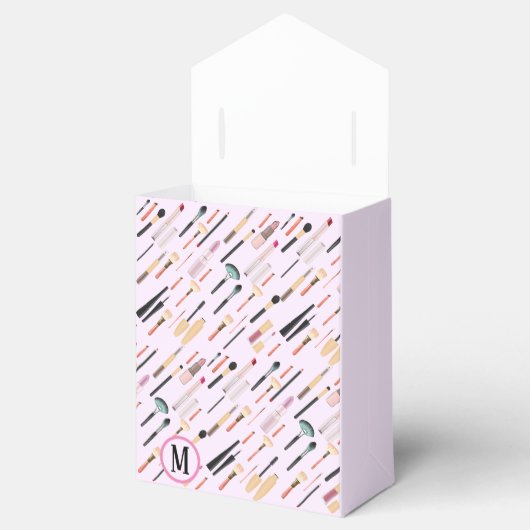 Aangepaste elegante glinsterende schoonheid make-u bedankdoosjes (Geopend)