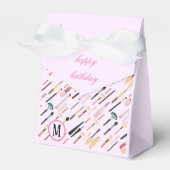 Aangepaste elegante glinsterende schoonheid make-u bedankdoosjes (Voorkant Zijde)