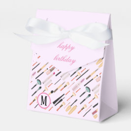 Aangepaste elegante glinsterende schoonheid make-u bedankdoosjes