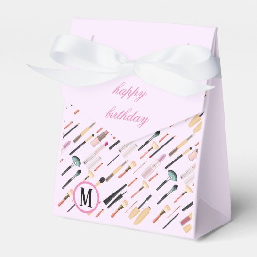 Aangepaste elegante glinsterende schoonheid make-u bedankdoosjes (Voorkant Zijde)