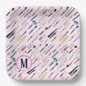 Aangepaste elegante glinsterende schoonheid make-u papieren bordje (Voorkant)