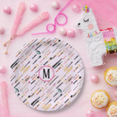 Aangepaste elegante glinsterende schoonheid make-u papieren bordje (Feest)