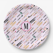 Aangepaste elegante glinsterende schoonheid make-u papieren bordje (Voorkant)