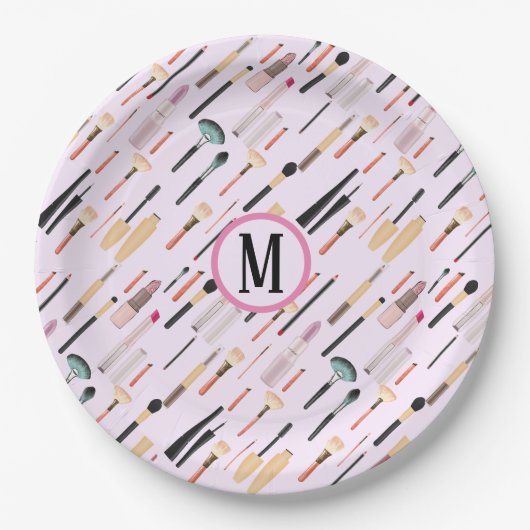 Aangepaste elegante glinsterende schoonheid make-u papieren bordje (Voorkant)