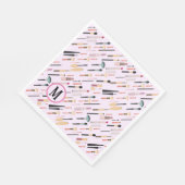 Aangepaste elegante glinsterende schoonheid make-u servet (Hoek)