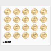 Aangepaste Elegante Goud met Bokeh Ronde Sticker (Vel)