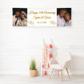 Aangepaste Elegante Gouden 50ste Verjaardag Feest Spandoek (Insitu)