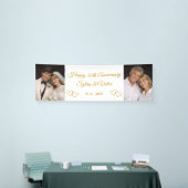Aangepaste Elegante Gouden 50ste Verjaardag Feest Spandoek (Beurs)