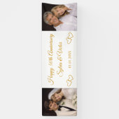 Aangepaste Elegante Gouden 50ste Verjaardag Feest Spandoek (Verticaal)