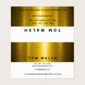 Aangepaste Elegante Gouden en Witte Ontwerp Visitekaartje (Buitenkant ongevouwen)