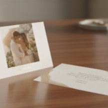 Aangepaste elegante gouden foto dankkaartjes