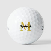 Aangepaste Elegante Gouden Monogram Callaway Super Golfballen (Voorkant)