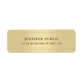 Aangepaste Elegante Gouden Sjabloon Luxe Retouradr Etiket (Voorkant)