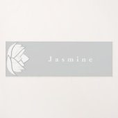 Aangepaste Elegante Grijze Lotus Bloem Yogamat (Voorkant (horizontaal))