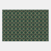 Aangepaste Elegante Groene Ornamenten Cadeaus Kers Inpakpapier Vel (Voorkant)