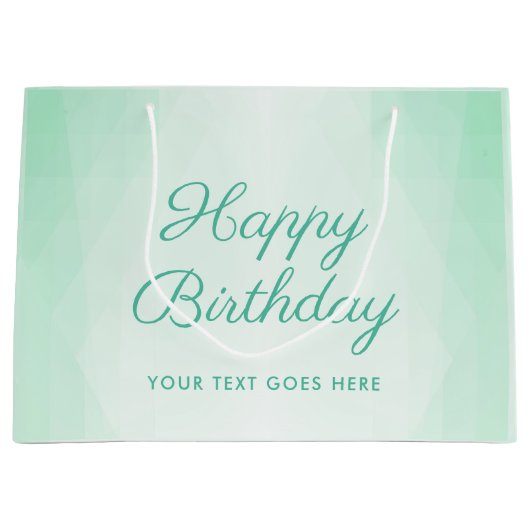 Aangepaste Elegante Groene Typografie Gelukkige Ve Groot Cadeauzakje (Voorkant)