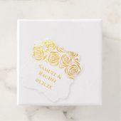 Aangepaste Elegante Hand Getrokken Gouden Rozen br Bedankjes Labels (Met doos)