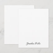 Aangepaste Elegante Hand Script Naam Verticaal Vla Notitiekaartje (Voorkant / Achterkant)