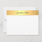 Aangepaste elegante handgeschreven scripttekst Gou Notitiekaartje (Voorkant)