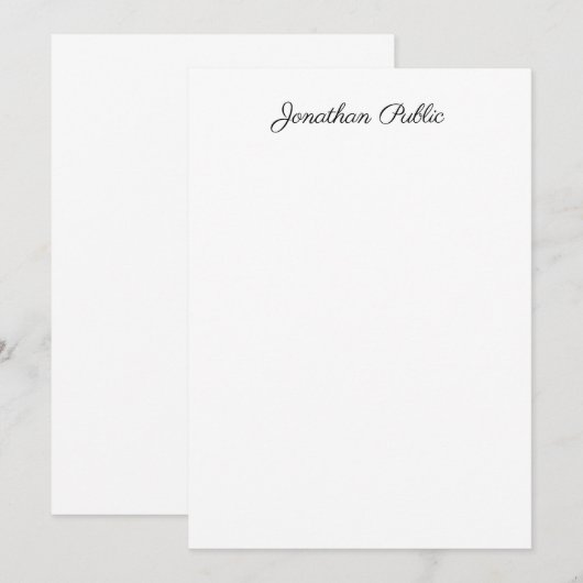 Aangepaste elegante handgeschreven scripttekst Sja Notitiekaartje (Voorkant / Achterkant)