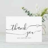 Aangepaste elegante hartkalligrafie kaart (Staand voorkant)