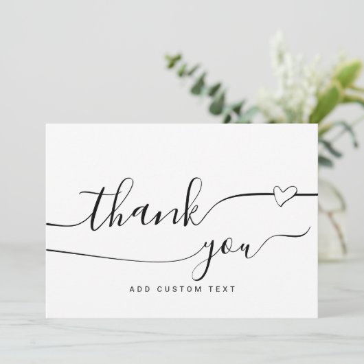 Aangepaste elegante hartkalligrafie kaart (Staand voorkant)