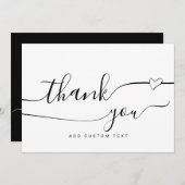 Aangepaste elegante hartkalligrafie kaart (Voorkant / Achterkant)