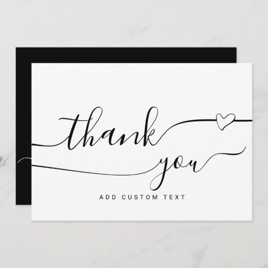 Aangepaste elegante hartkalligrafie kaart (Voorkant / Achterkant)