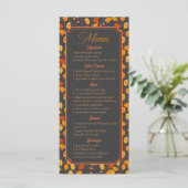 Aangepaste Elegante Herfstbladeren Calligrafische Menu (Staand voorkant)