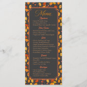 Aangepaste Elegante Herfstbladeren Calligrafische Menu (Voorkant)
