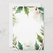 Aangepaste Elegante Hulst Dennen Kerstkaart (Achterkant)