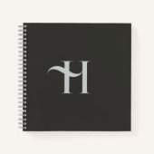 Aangepaste Elegante Initiaal Naam Olive Groene Typ Notitieboek (Voorkant)