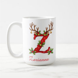 Aangepaste elegante initiële Z vrolijk kerstfeest Koffiemok