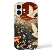 Aangepaste Elegante Japanse Koi & Kraanvogel Kunst