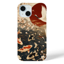 Aangepaste Elegante Japanse Koi & Kraanvogel Kunst