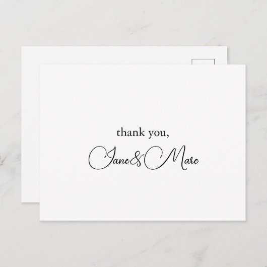 Aangepaste elegante kalligrafie Hartelijk dank Briefkaart (Voorkant / Achterkant)