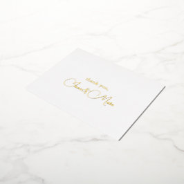 Aangepaste elegante kalligrafie Hartelijk dank Fol Folie Feestdagen Briefkaart