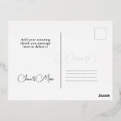 Aangepaste elegante kalligrafie Hartelijk dank Fol Folie Feestdagen Briefkaart (Achterkant)