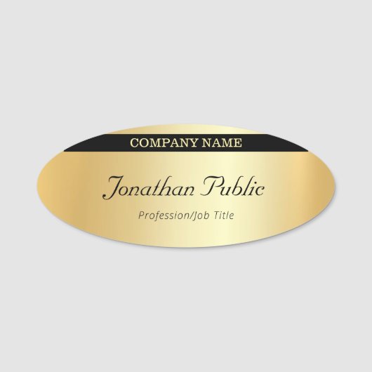 Aangepaste Elegante Kalligrafie Moderne Glamour Go Naamplaatje (Voorkant)